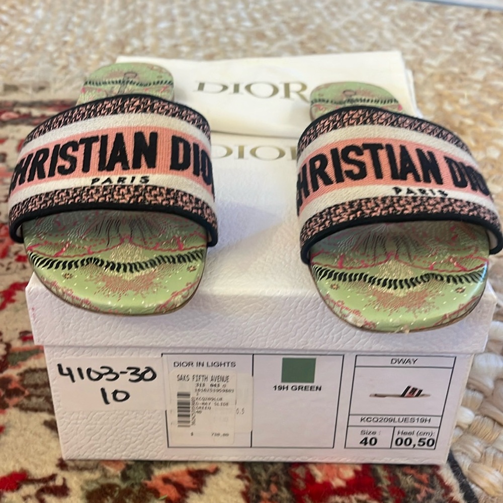 Christian Dior Slides Worn Twice In Box Dway Size… - image 1